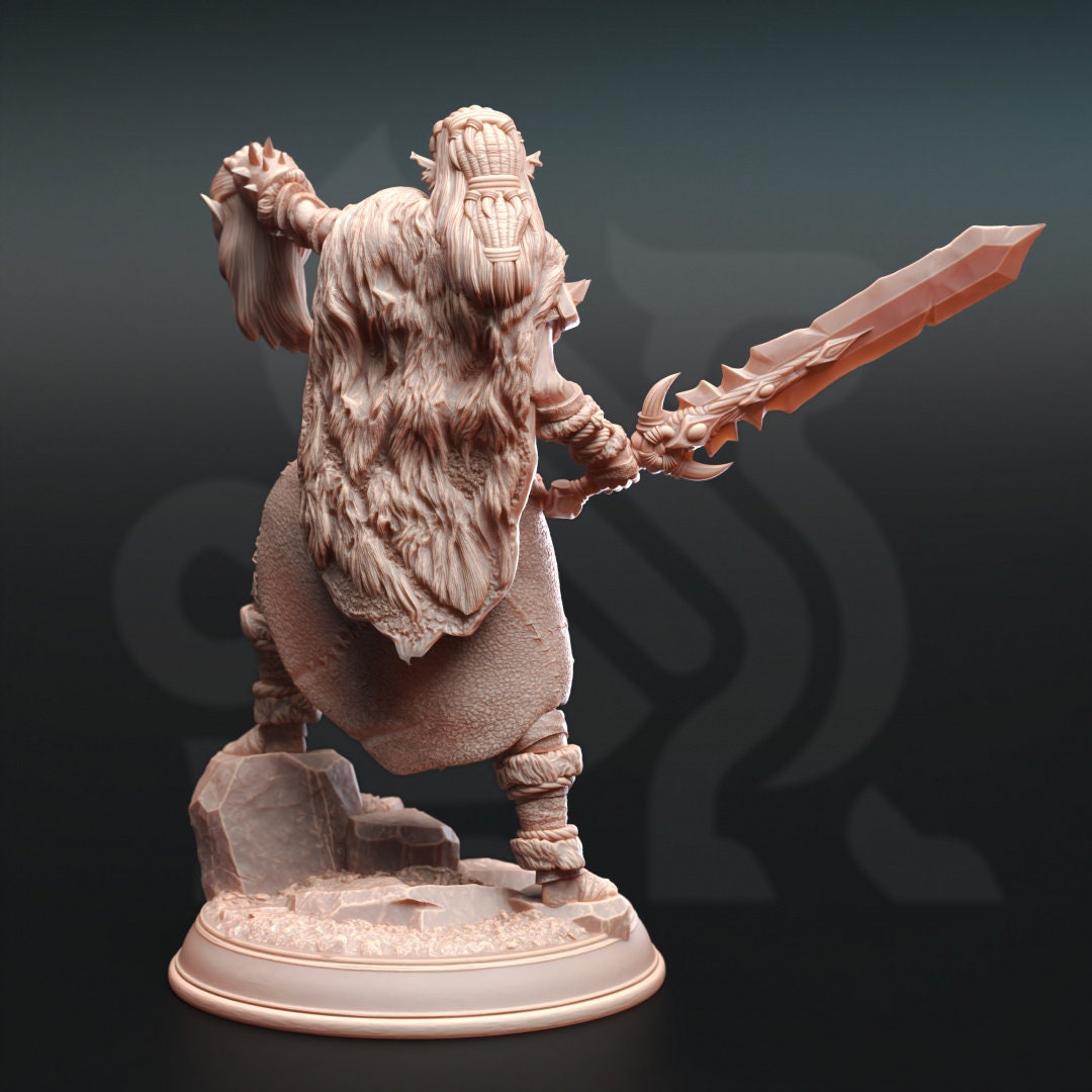 Hobgoblin Barbarian Queen Resin Boss Miniature alternate view 2