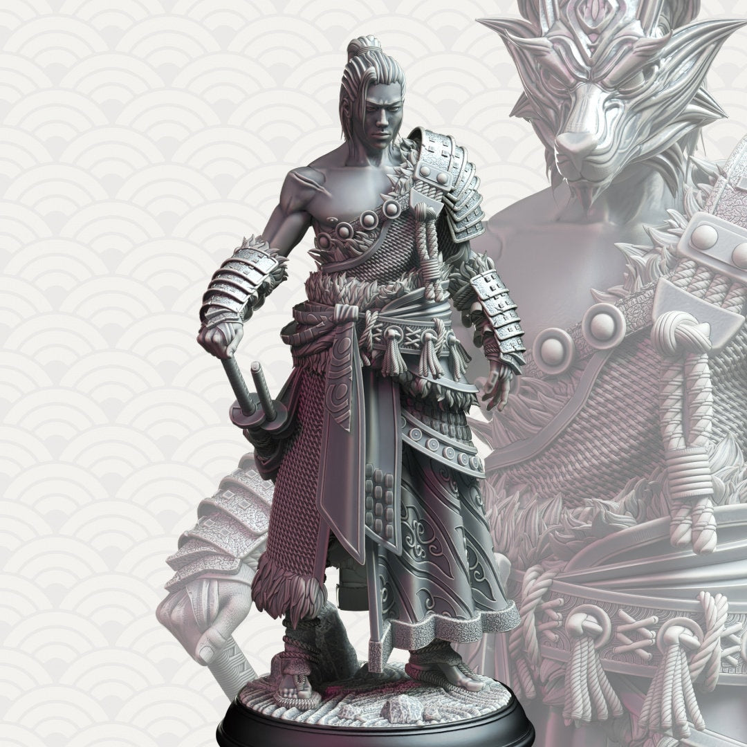 Samurai of the Wolf Resin Miniature Figure product image