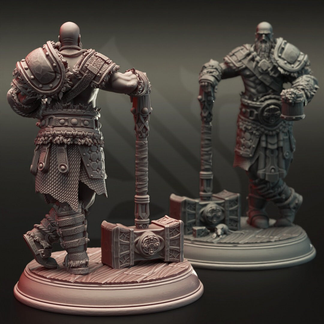 Berserker Barbarian Resin Miniature Figure alternate view 2