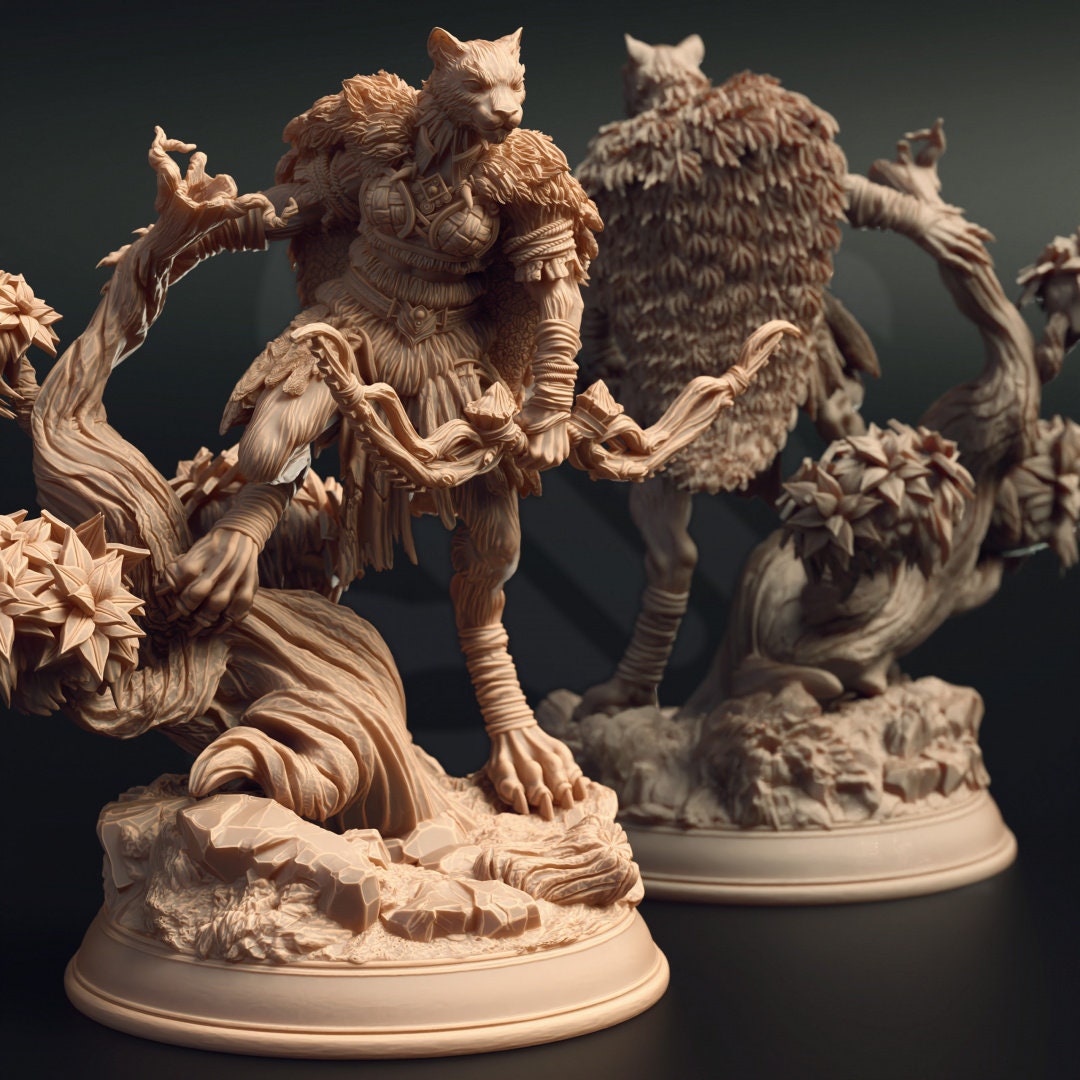 Tabaxi Forest Ranger Resin Miniature Figure alternate view 2