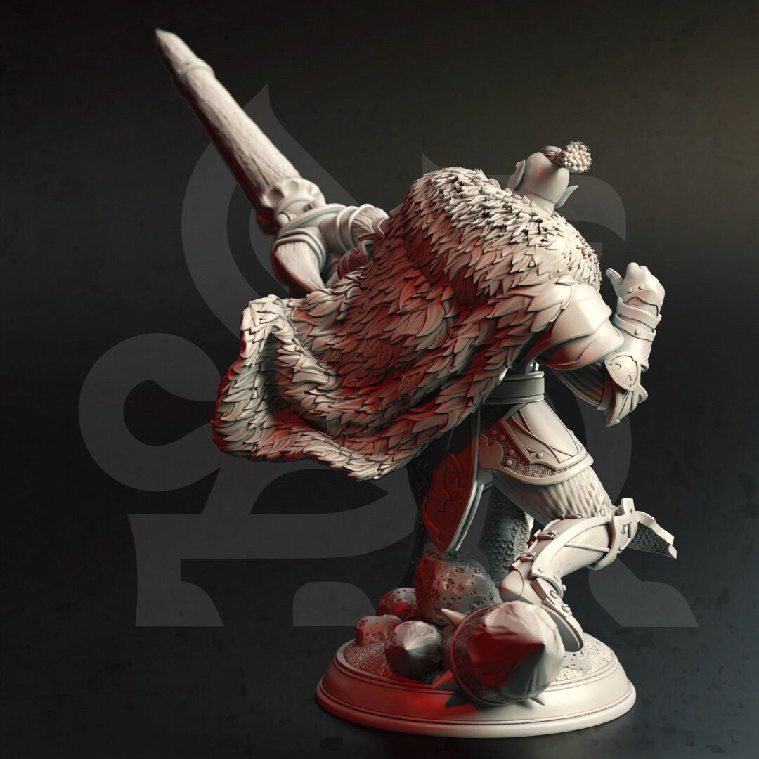 Orc Grand Knight Lancer Resin Miniature Figure alternate view 2