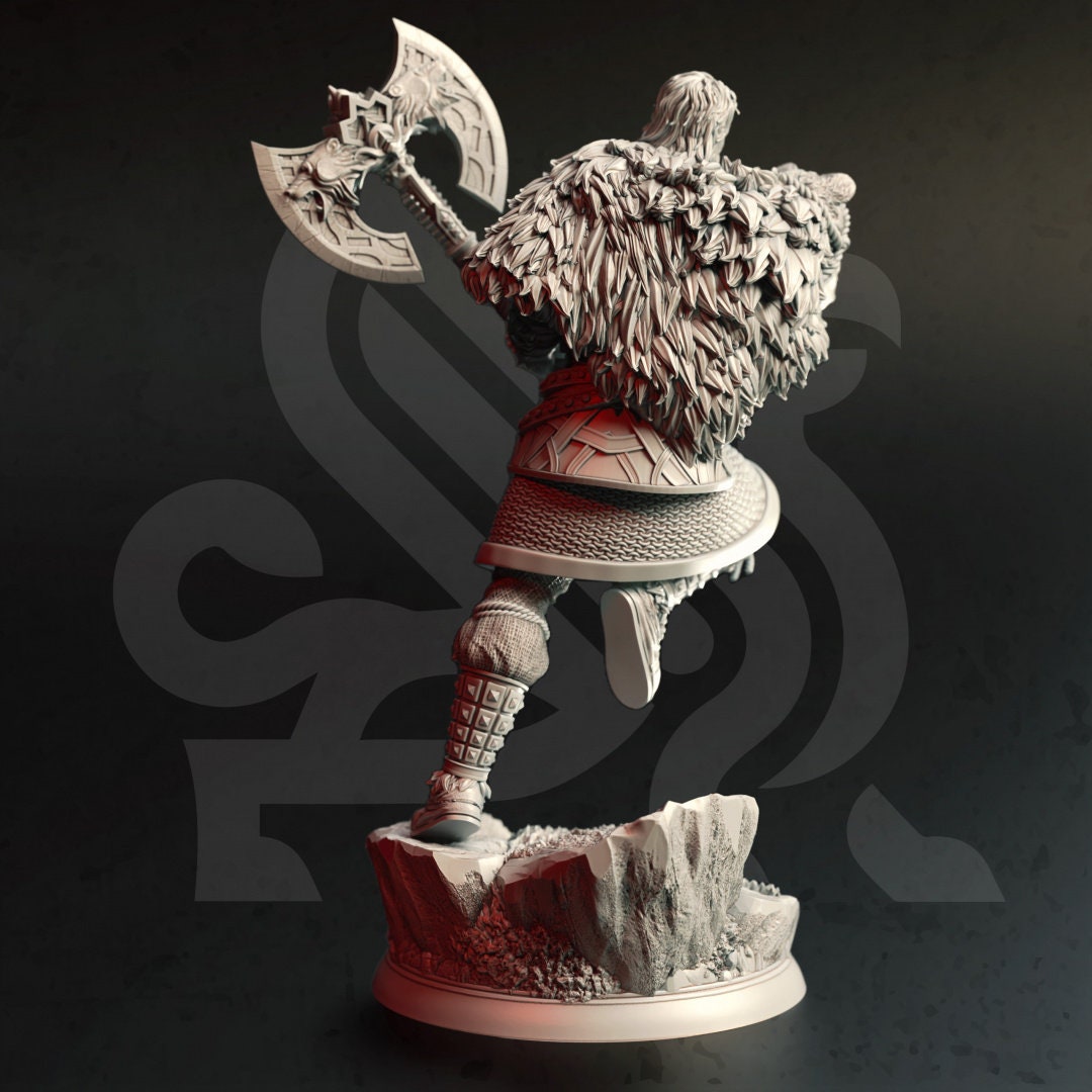 Biking Barbarian King Resin Boss Miniature alternate view 2