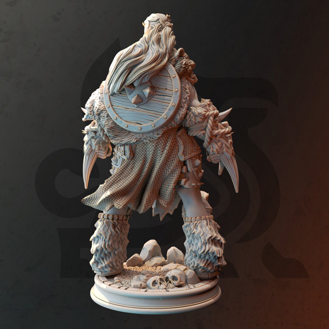 Female Barbarian Berserker Resin Miniature Figure alternate view 2