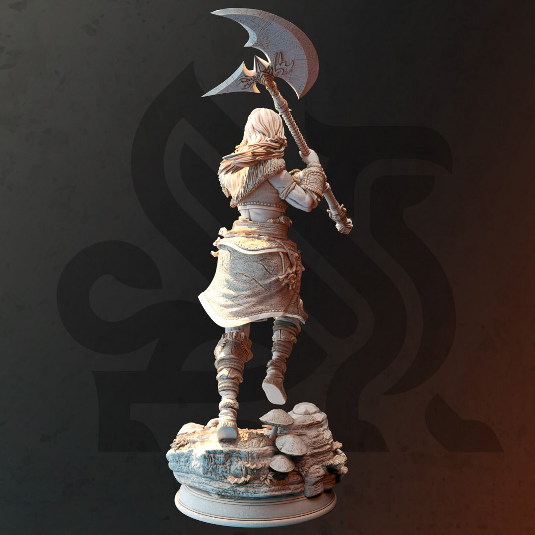 Wolf Totem Barbarian Resin Miniature Figure alternate view 2