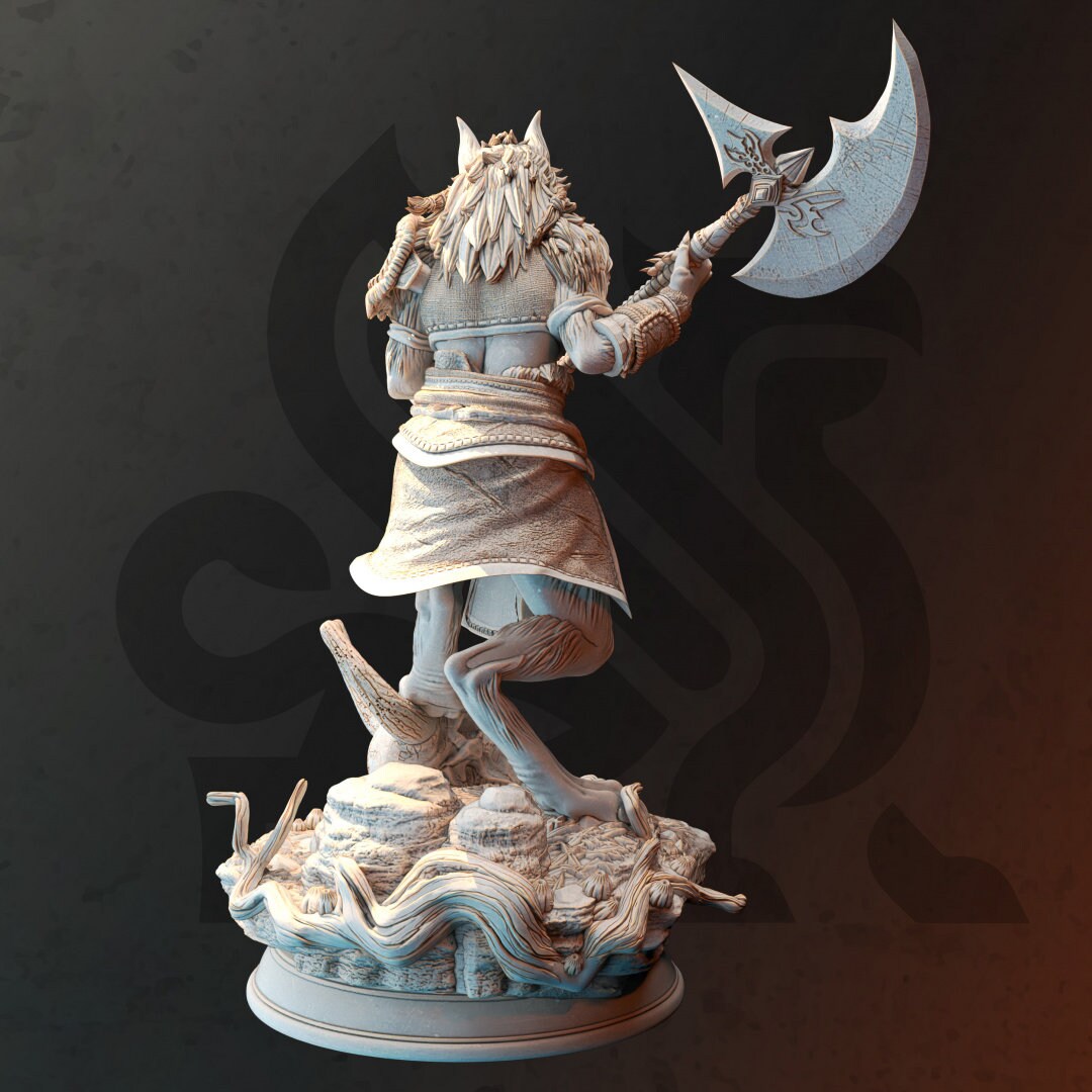Werewolf Barbarian Resin Miniature Figure alternate view 2