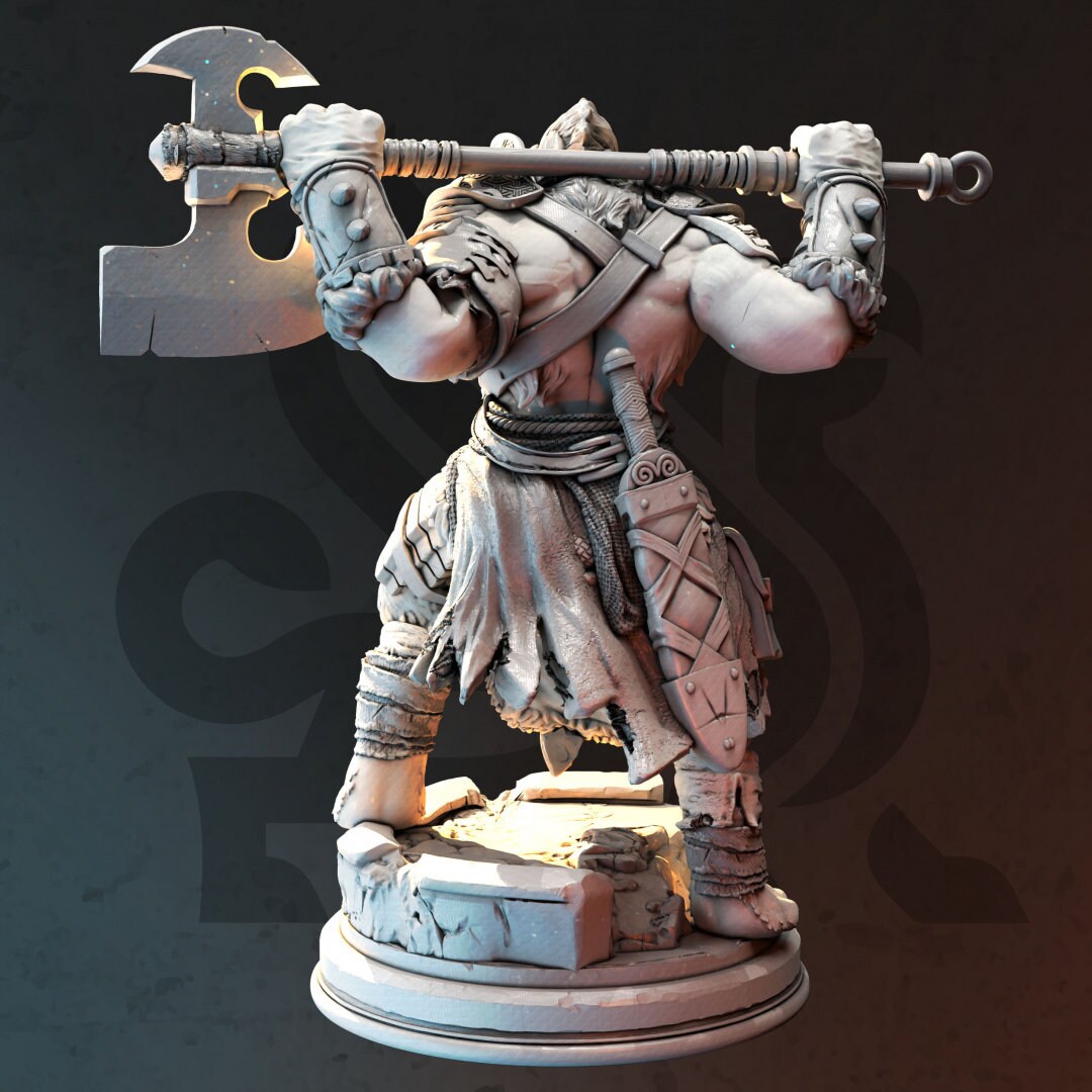 Lion-folk Barbarian Resin Miniature Figure alternate view 2