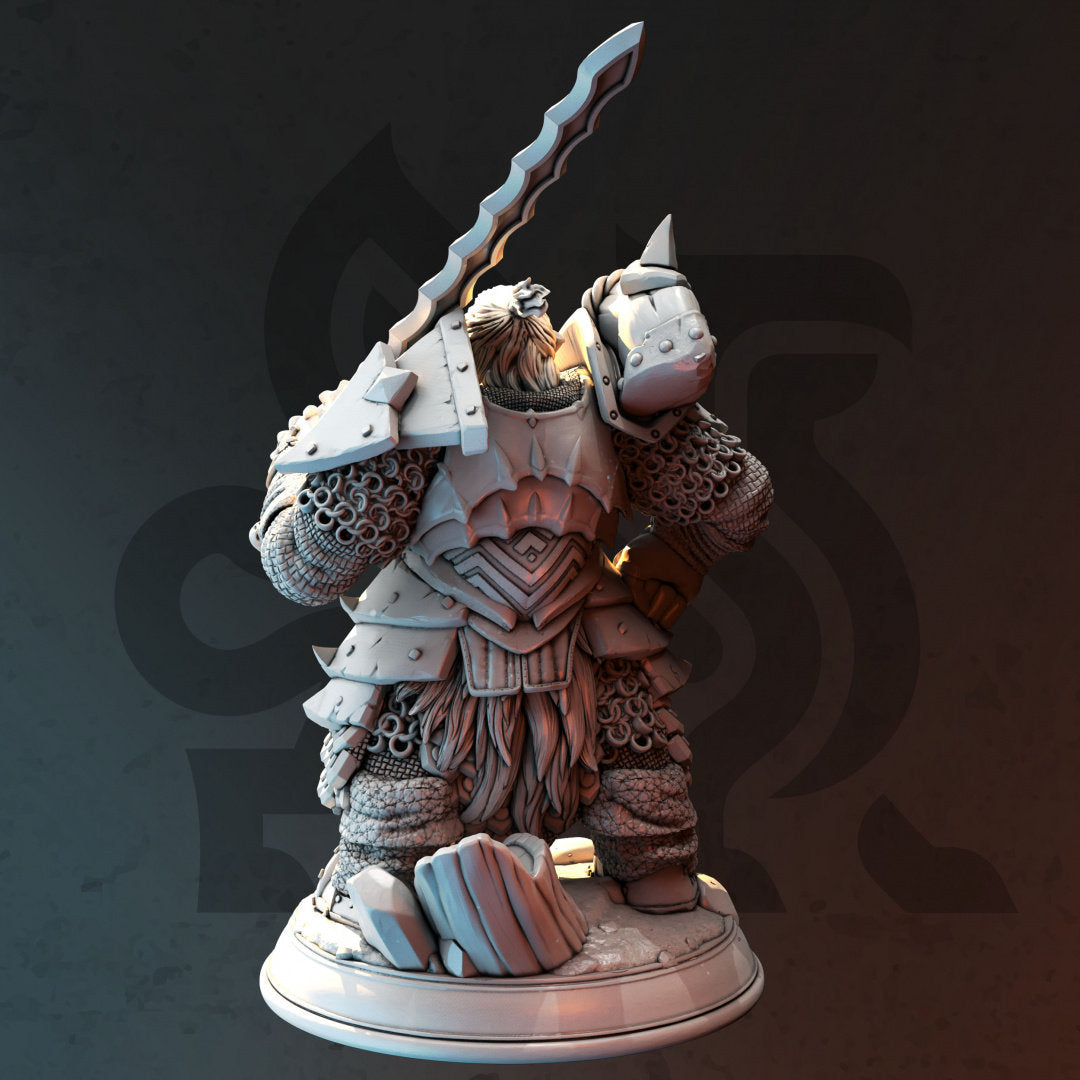 Dwarf Paladin Hunter Resin Miniature Figure alternate view 2