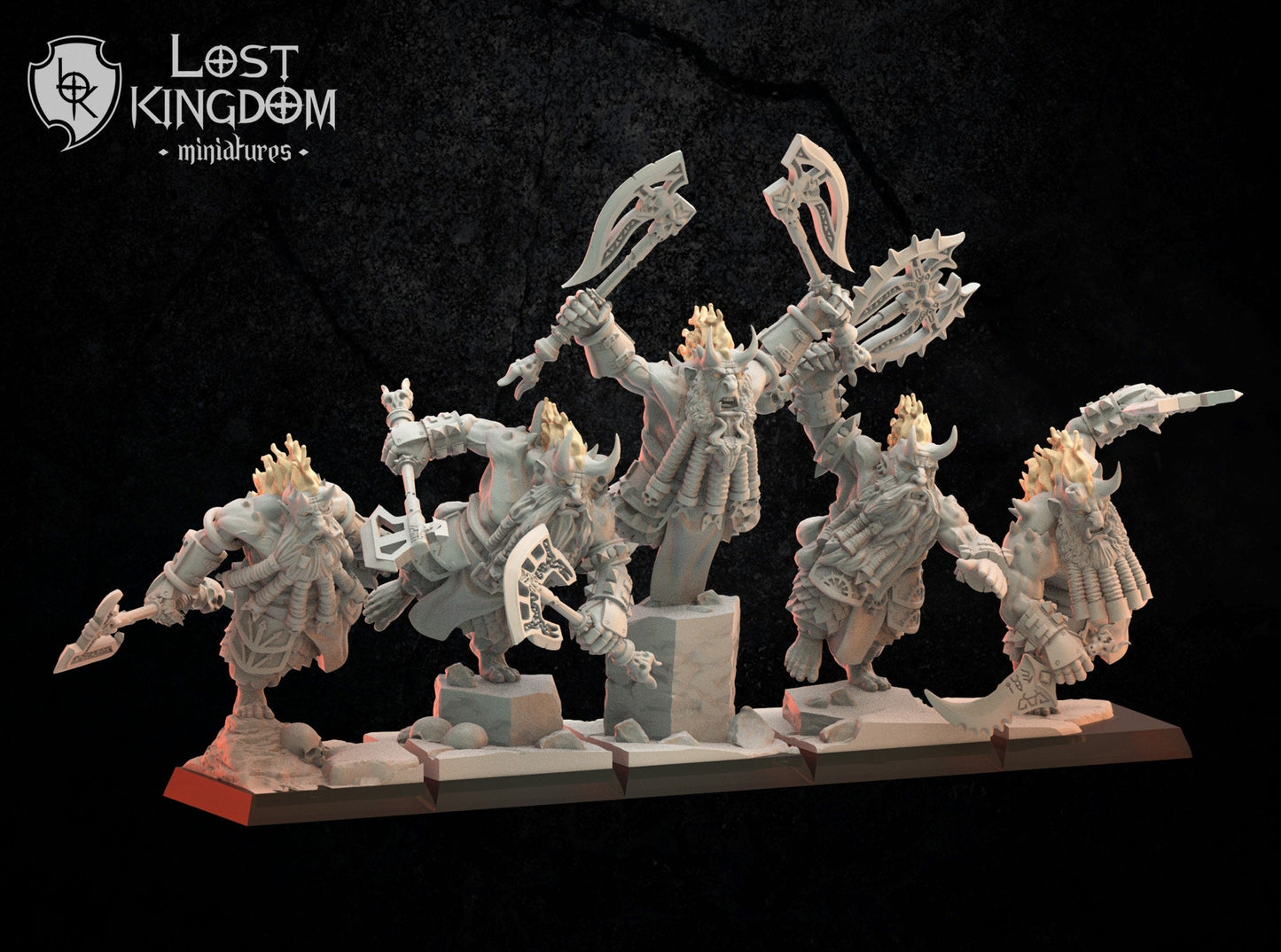 Infernal Dwarf Berserkers x5 Resin Miniatures Set alternate view 2