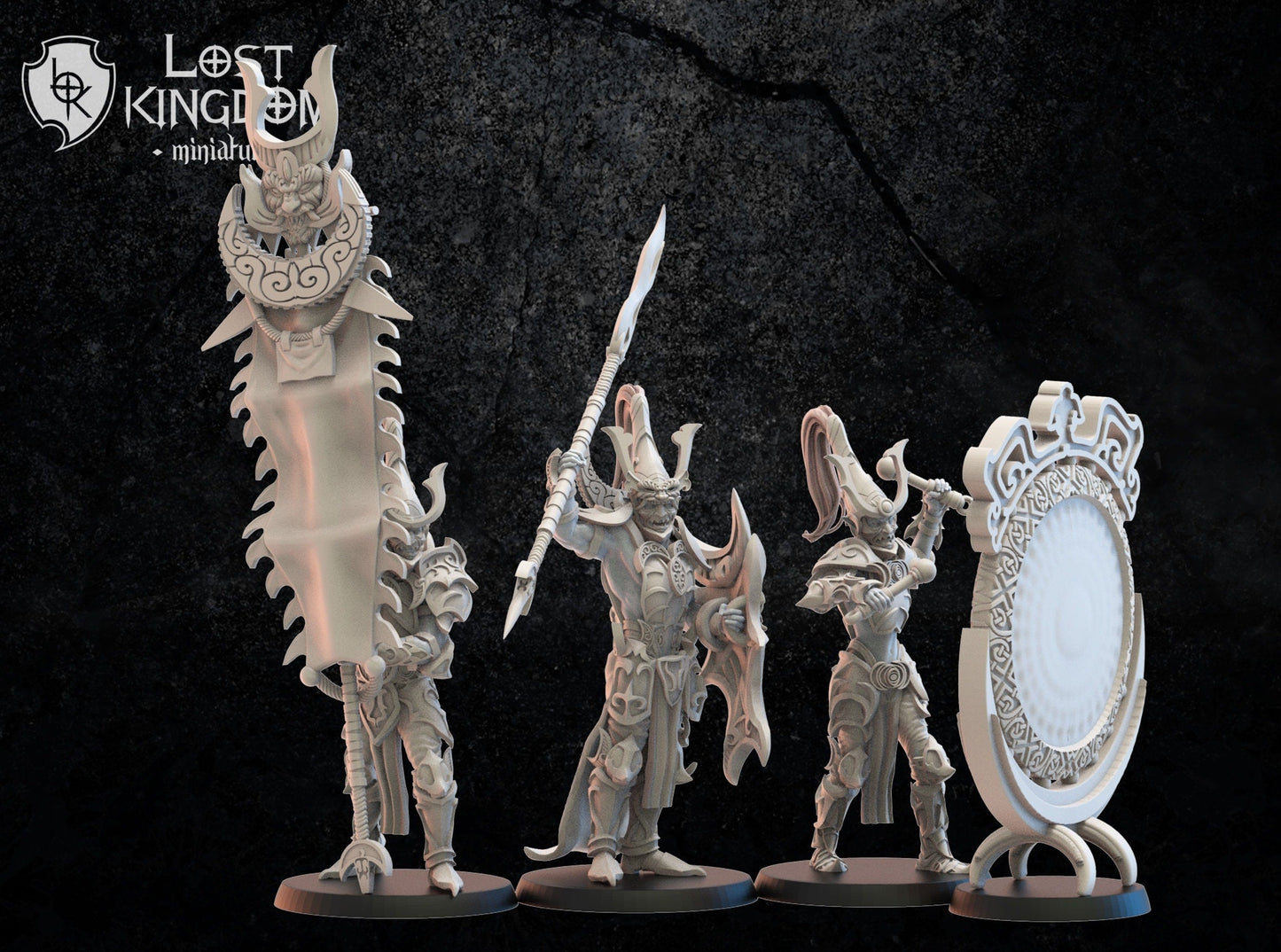 Dark Elves Command Squad Resin Miniatures Set alternate view 2