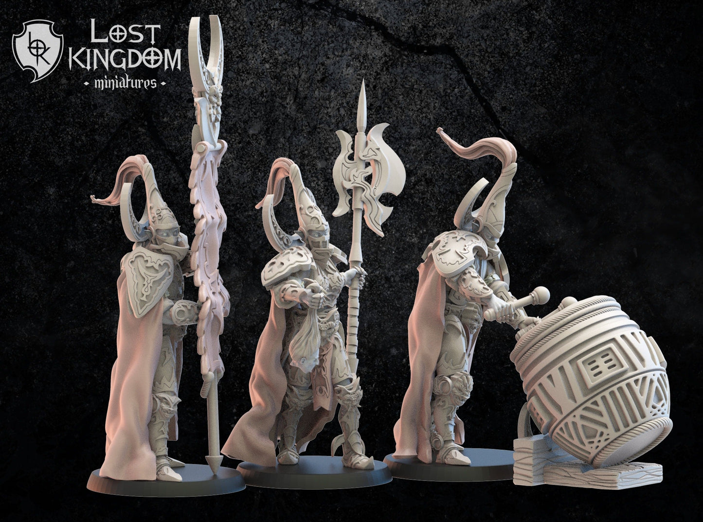 Dark Elf Hisu Guard Command Group Resin Boss Miniature alternate view 2