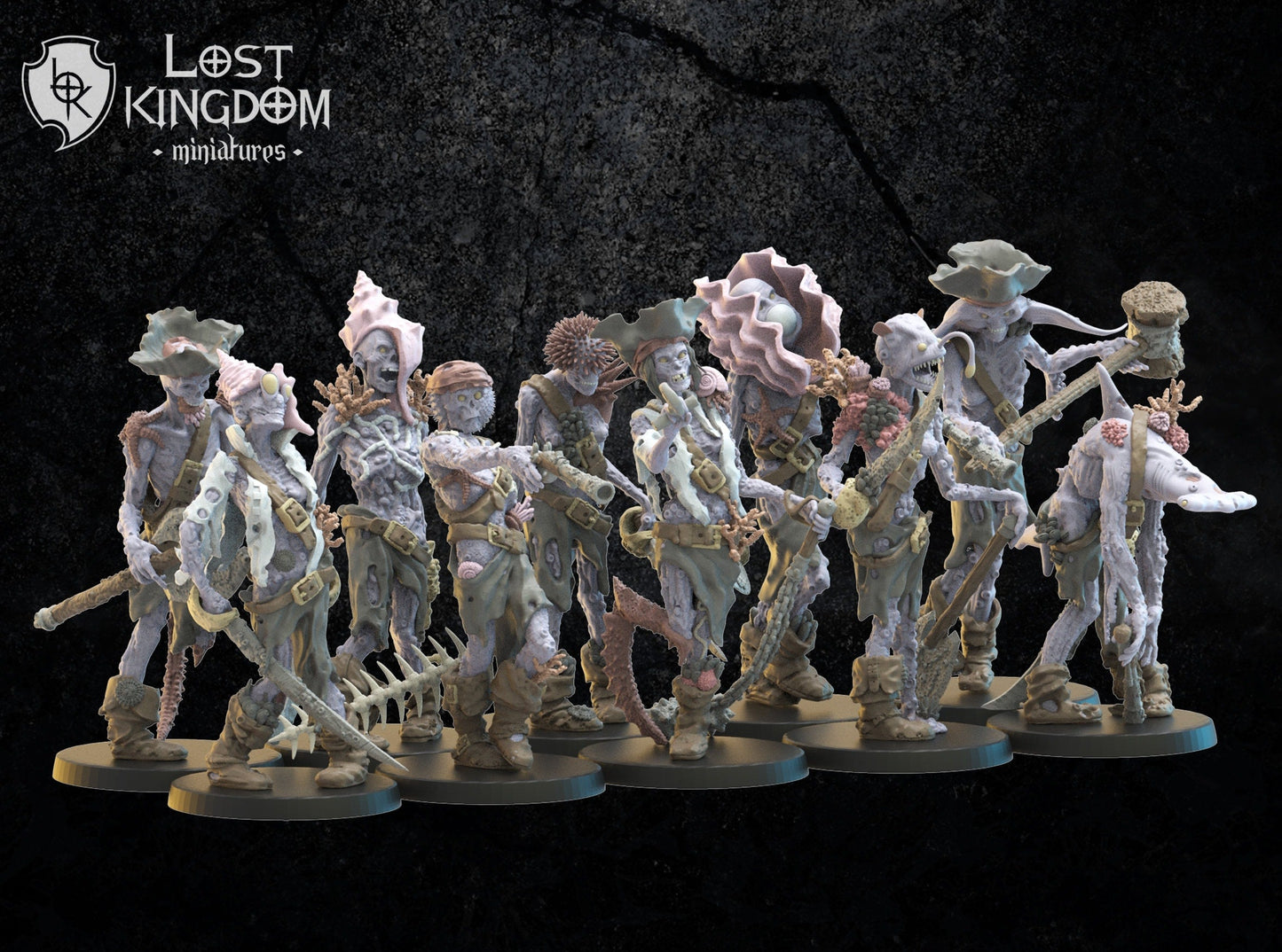 Deep Sea Zombies x10 Resin Miniatures Set alternate view 2
