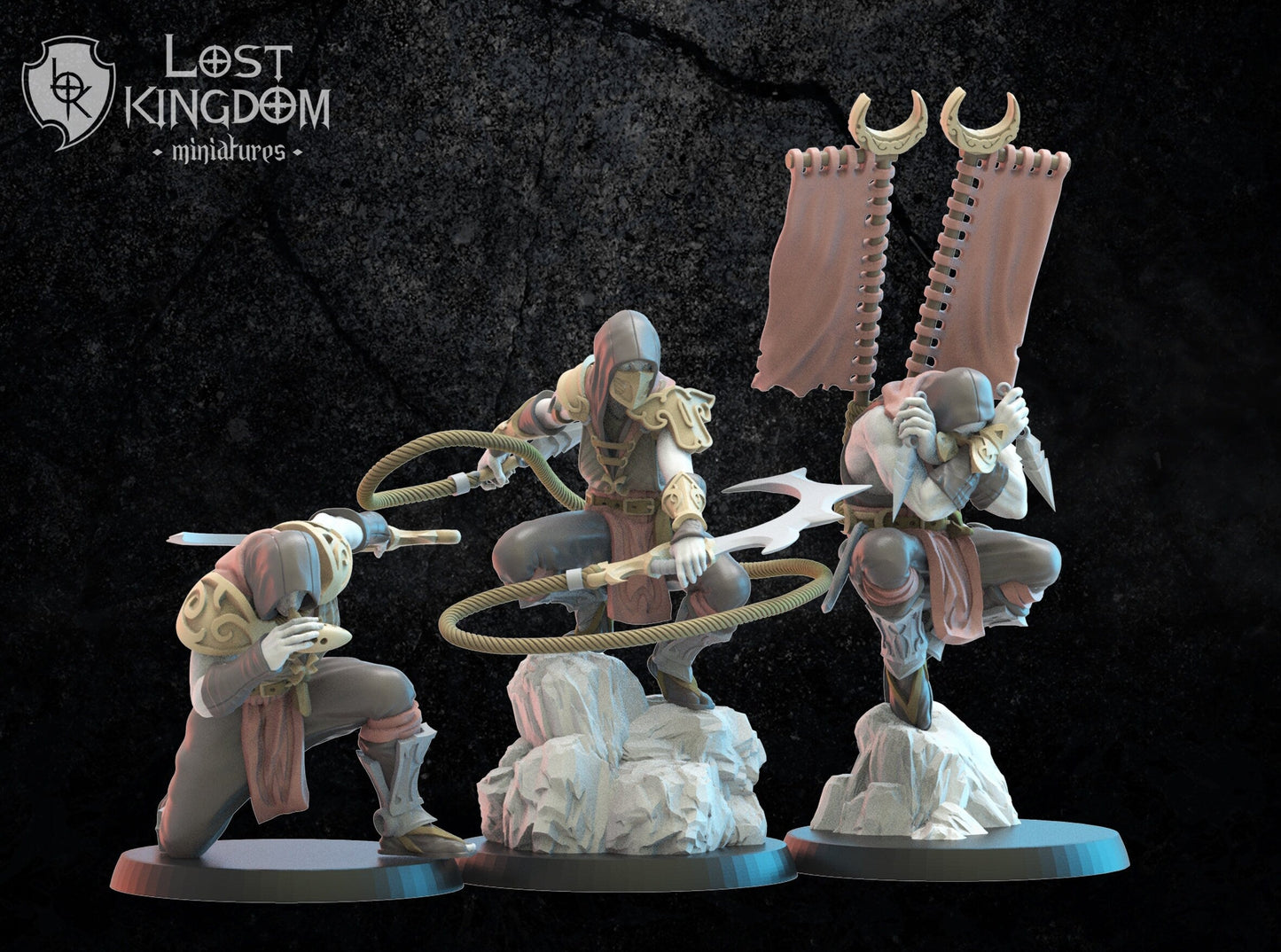 Dark Elf Dākumūn Shinobi Command Group Resin Boss Miniature alternate view 3