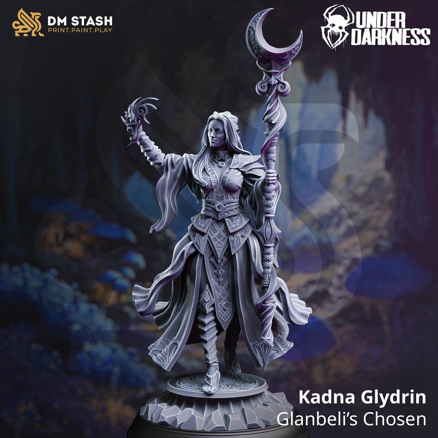 Drow Wizard Resin Miniature Figure product image