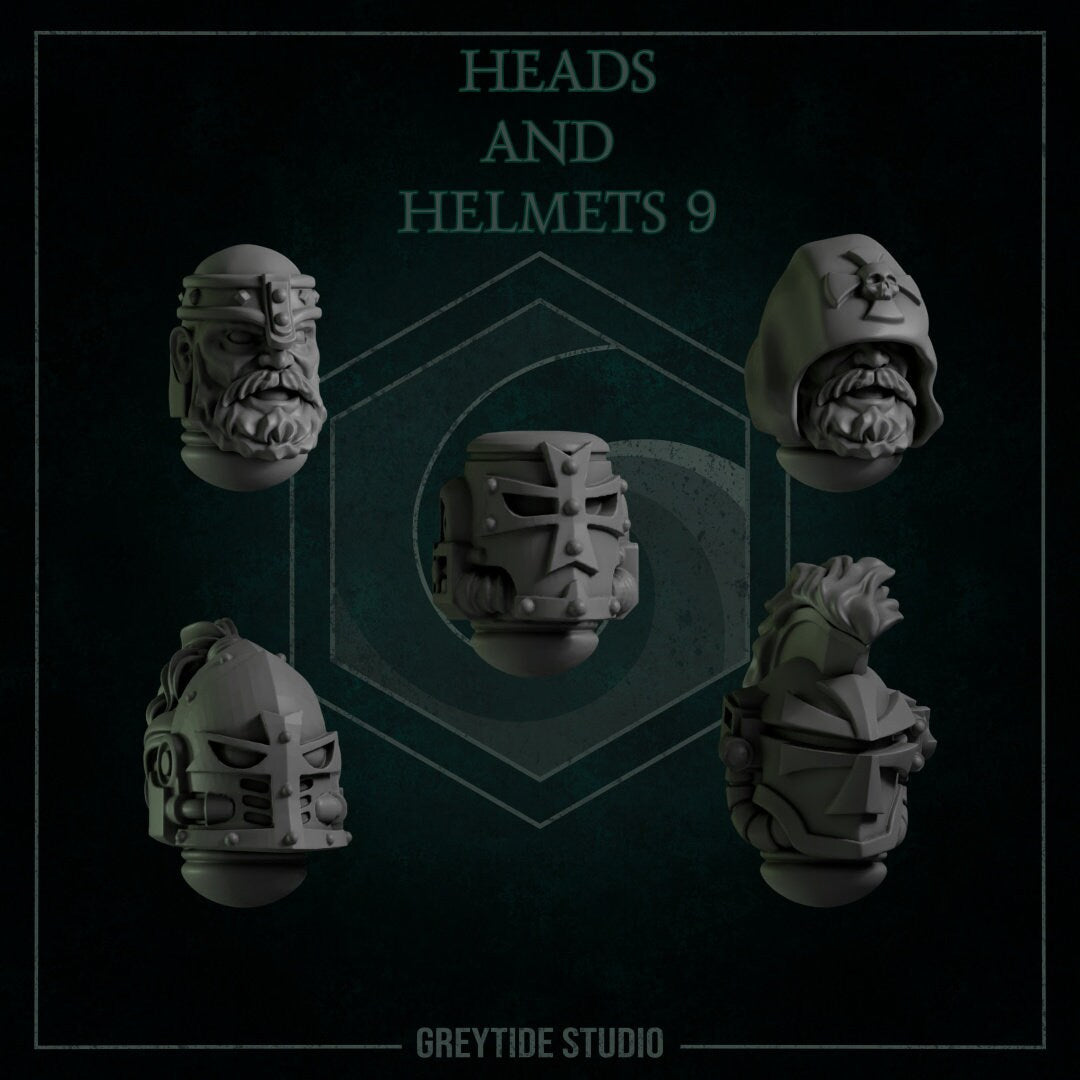 Heads and Helmets x10 Resin Upgrade Parts alternate view 3