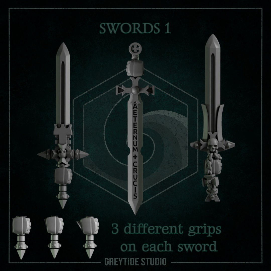 Templar Cross Swords x9 Resin Upgrade Parts product image