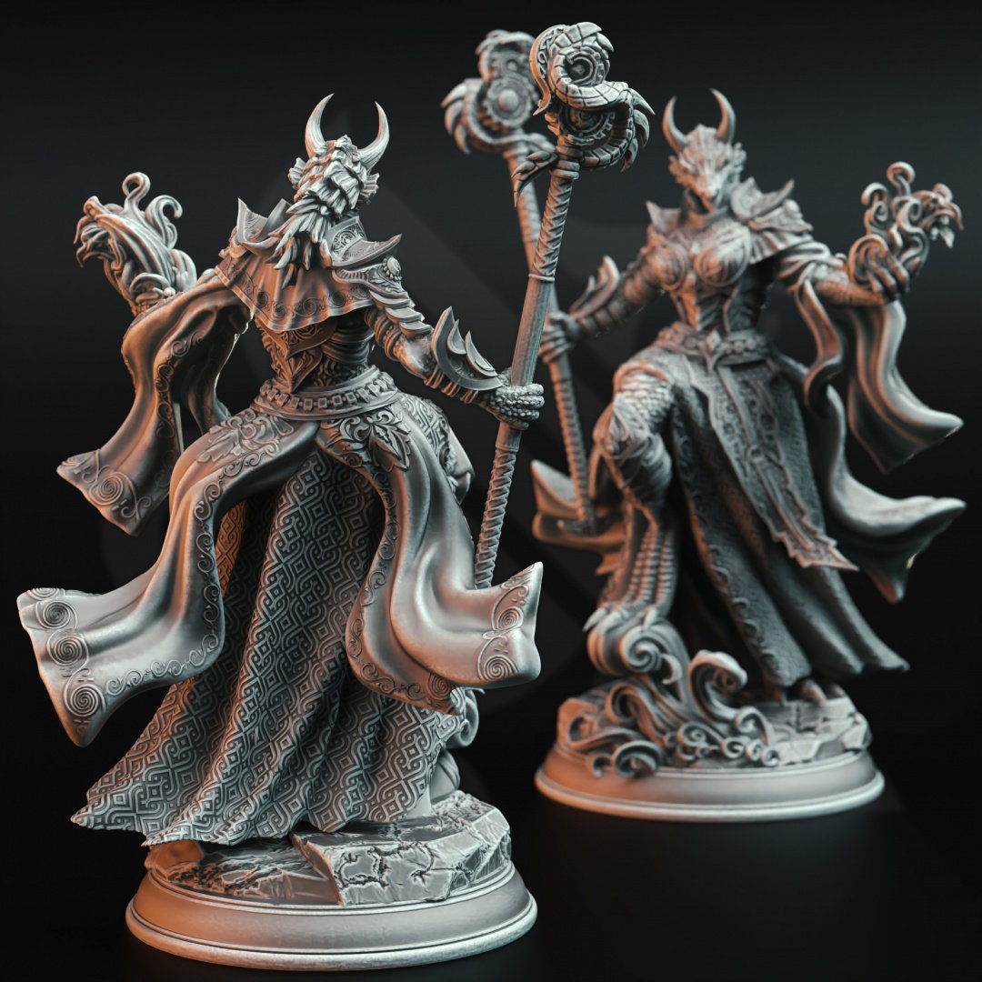 Ascended Dragon Warlock Resin Boss Miniature alternate view 2
