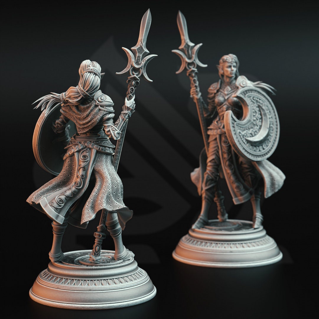 Half-Elf Moon Cleric Resin Miniature Figure alternate view 2