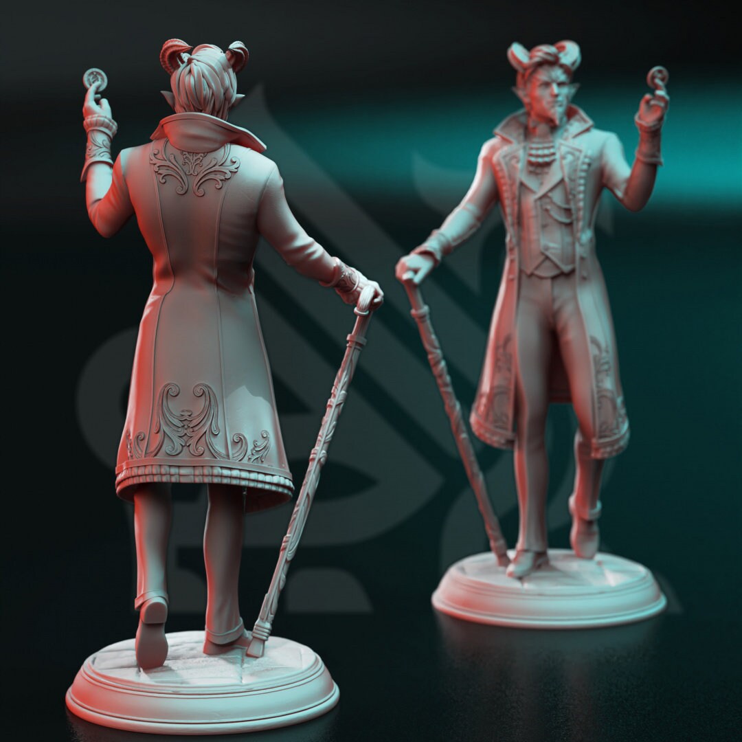 Tiefling Devil Dealer Resin Miniature Figure alternate view 2