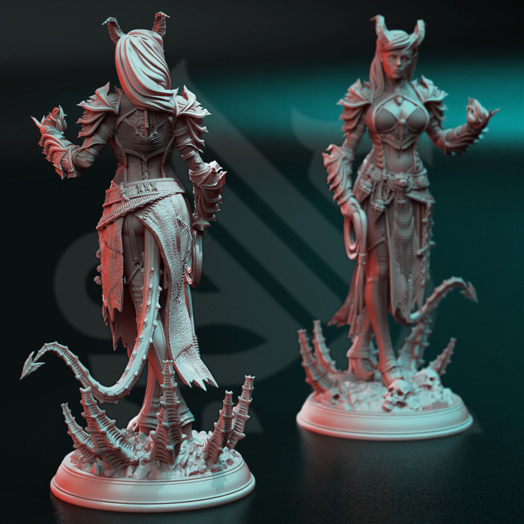 Tiefling Fiend Warlock Resin Boss Miniature alternate view 2