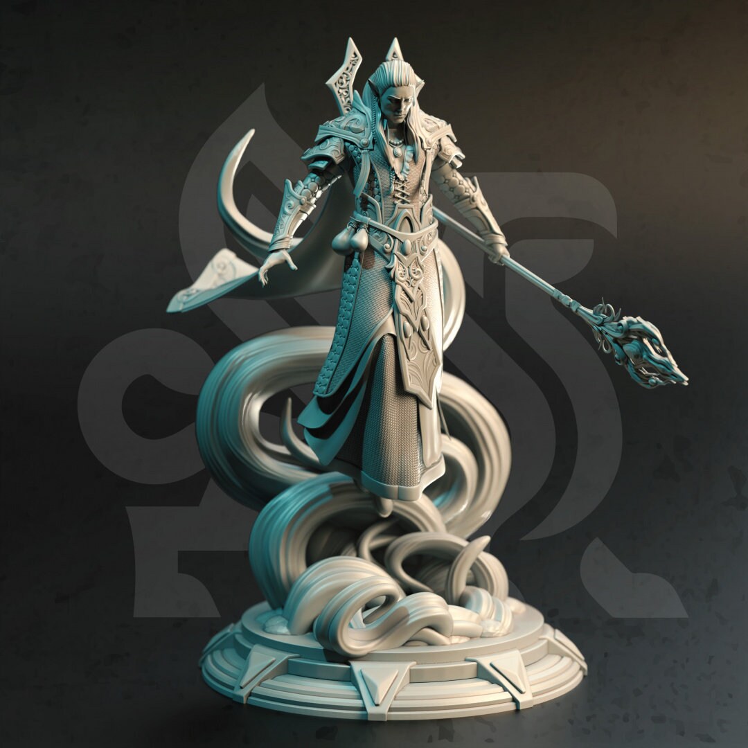 High Elf Master Sorcerer Resin Miniature Figure alternate view 3