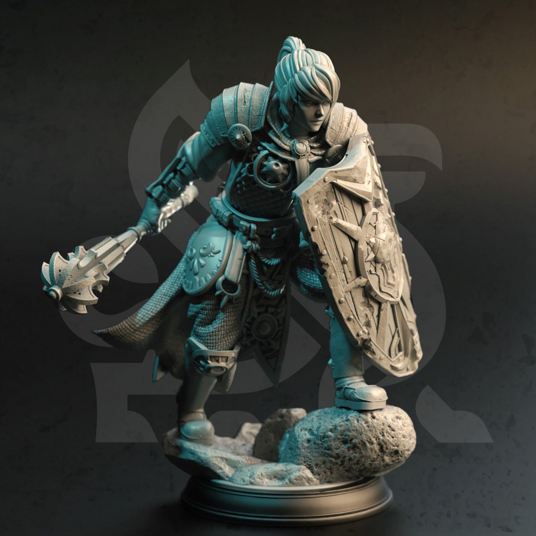 Twin Sun Clerics Resin Miniature Figure alternate view 2