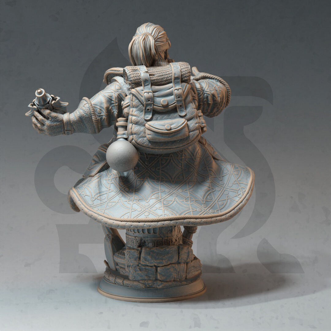 Dwarven Alchemist Resin Miniature Figure alternate view 3