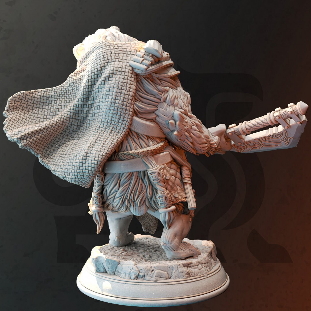 Werebear Barbarian "Bearserker" Resin Miniature Figure alternate view 2