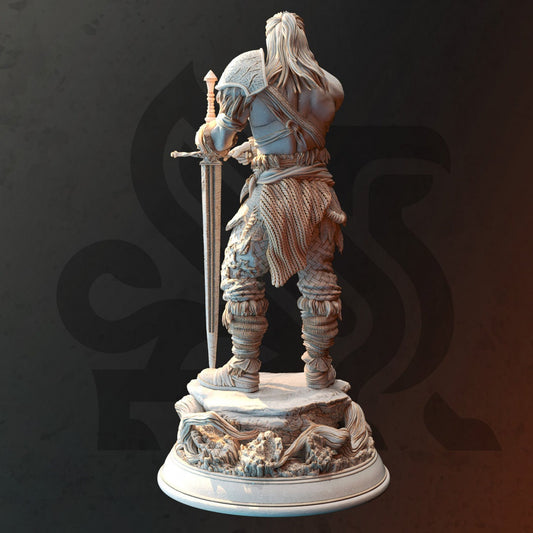 Wild Barbarian Fighter Resin Miniature Figure alternate view 2