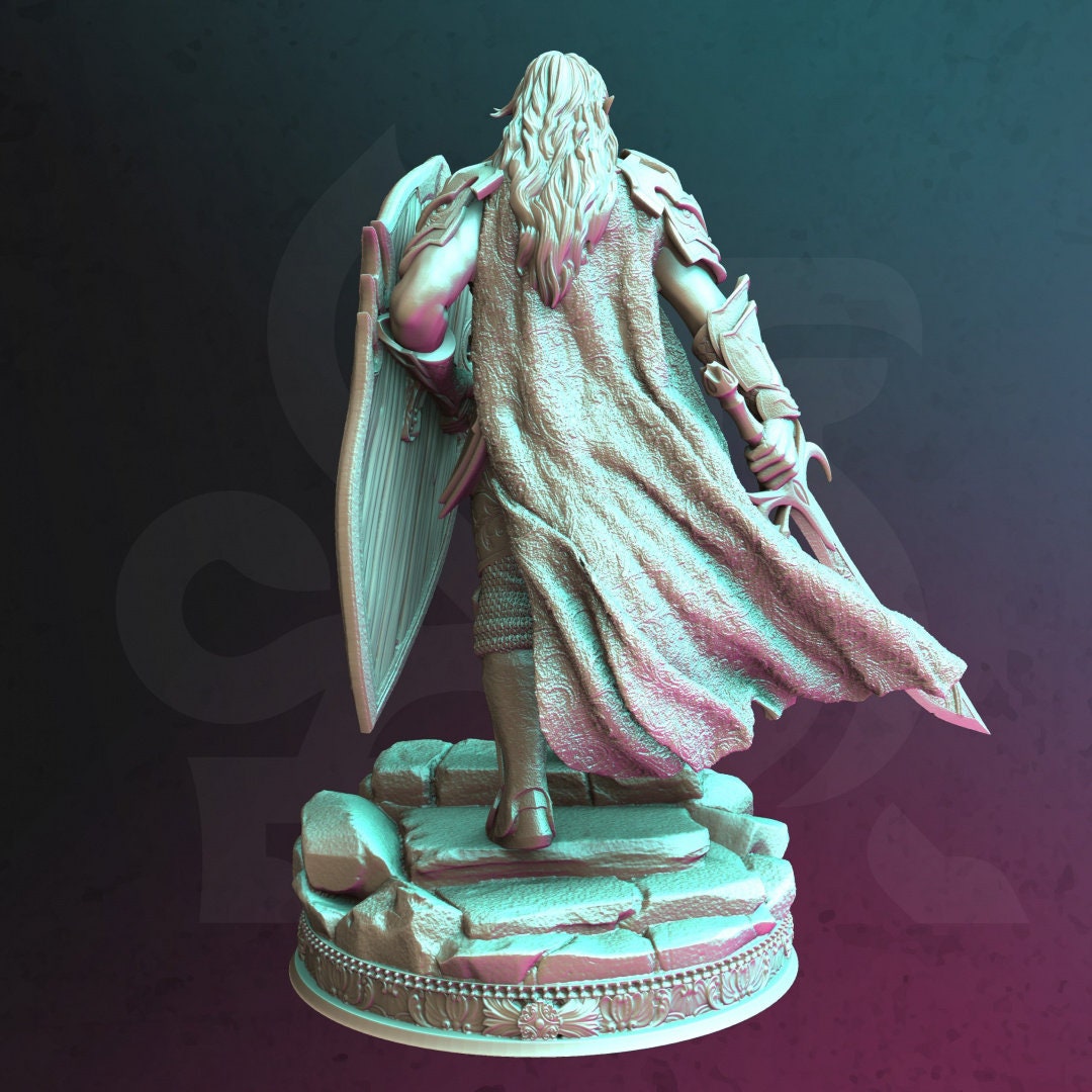Elven Paladin Resin Miniature Figure alternate view 2