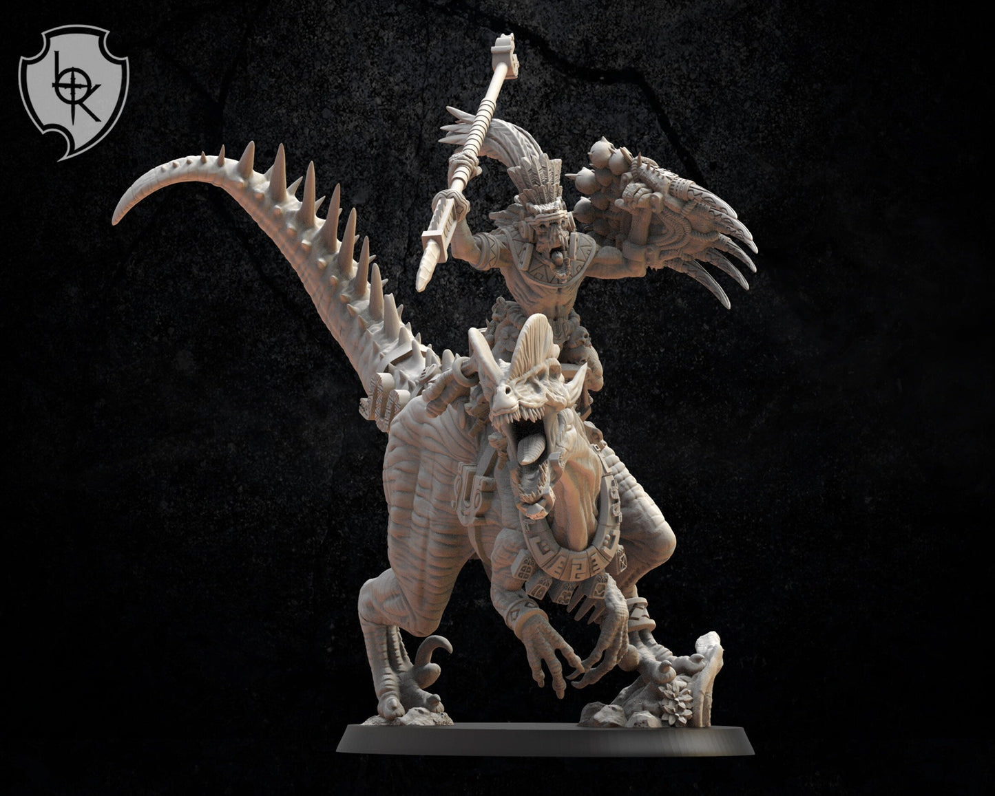 Ezocamtl General on Dilophosarus Resin Boss Miniature alternate view 3