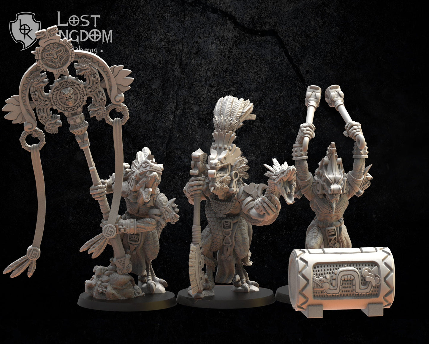 Coatl Guard Command Group Resin Boss Miniature product image