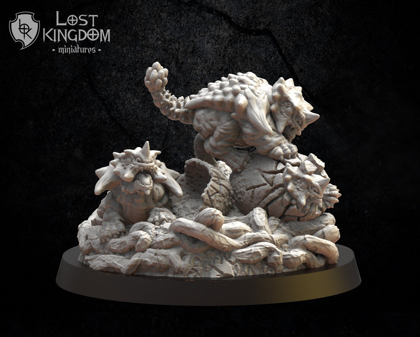 Colohti w/babies Resin Boss Miniature alternate view 3