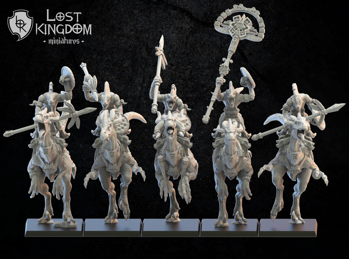 Kuakuaitl Cuetzpalli Riders x5 Resin Miniatures Set alternate view 2
