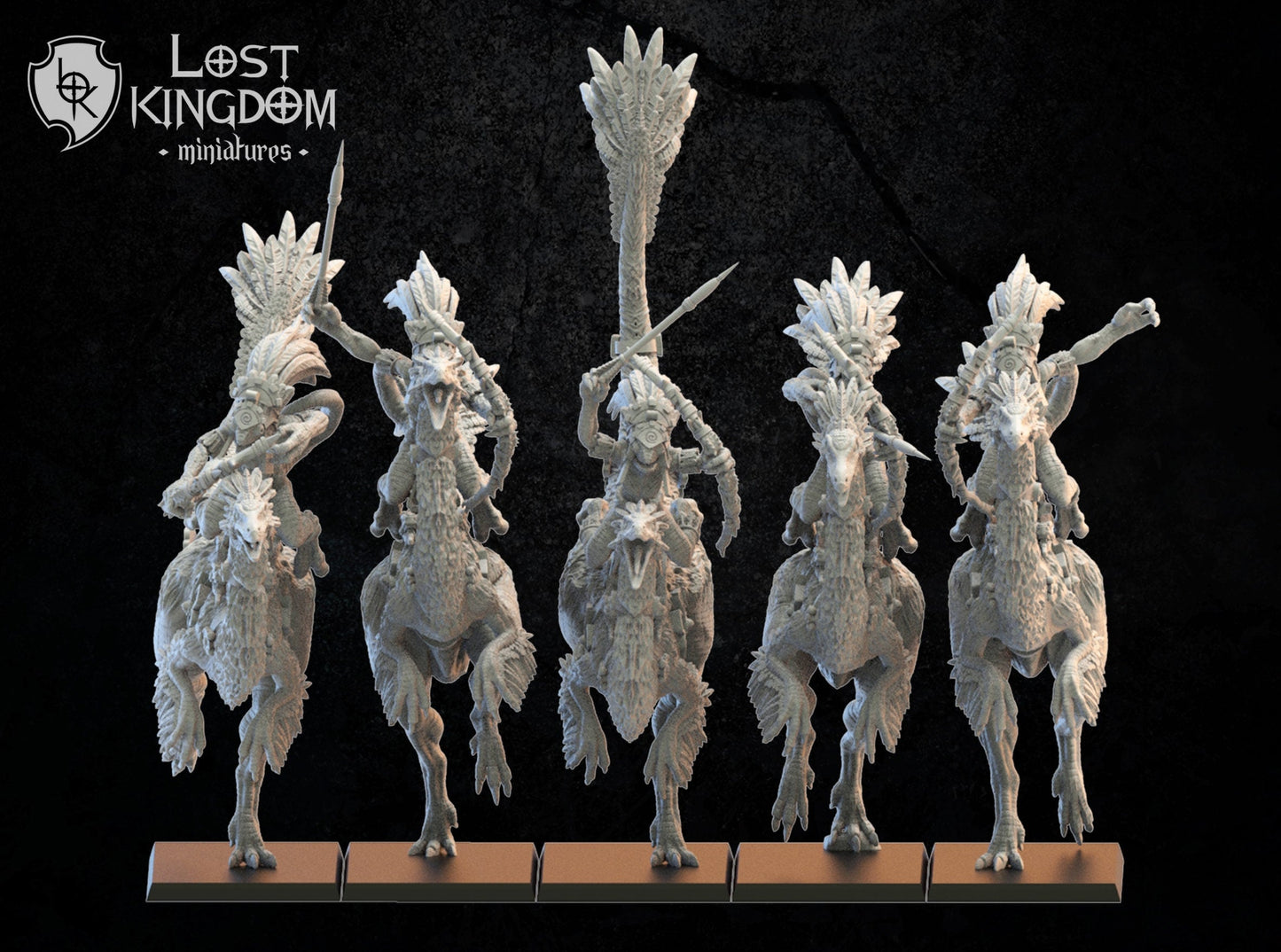 Gallillimus Kuaxotl Riders Resin Boss Miniature alternate view 2