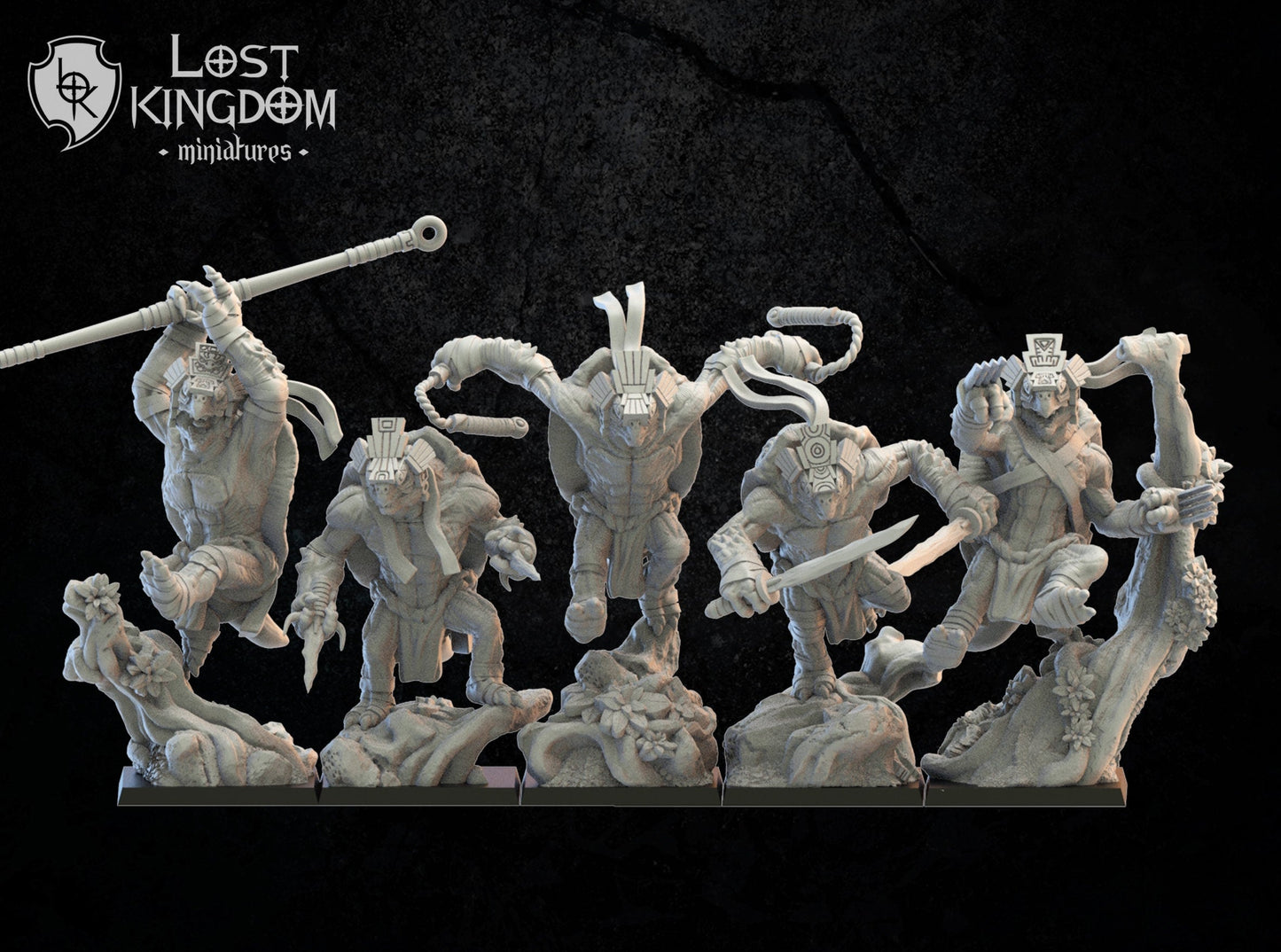 Cowabunga Ayotl Squad x5 Resin Miniatures Set alternate view 2