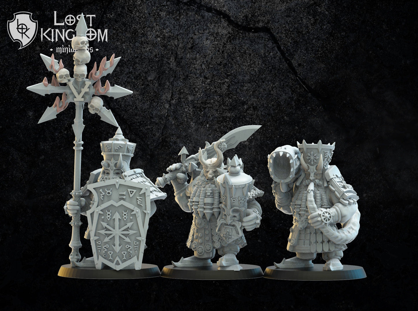 Infernal Dwarf Command Squad Resin Miniatures Set alternate view 2