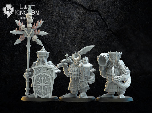 Infernal Dwarf Command Squad Resin Miniatures Set alternate view 2