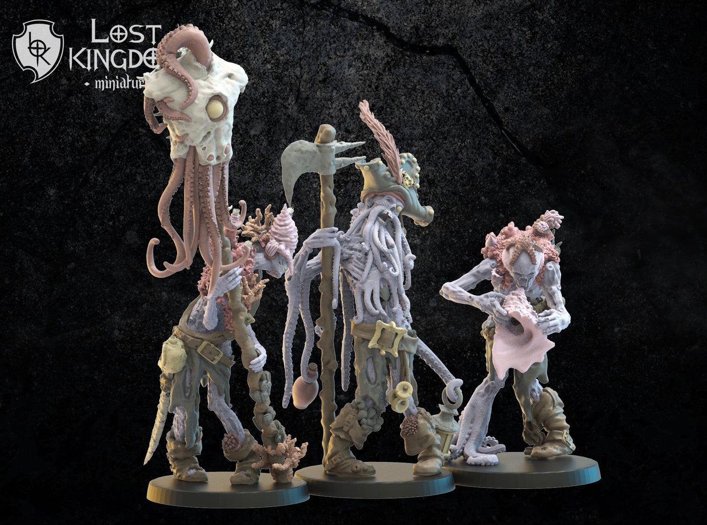 Deep Sea Zombie Command Squad Resin Miniatures Set alternate view 3