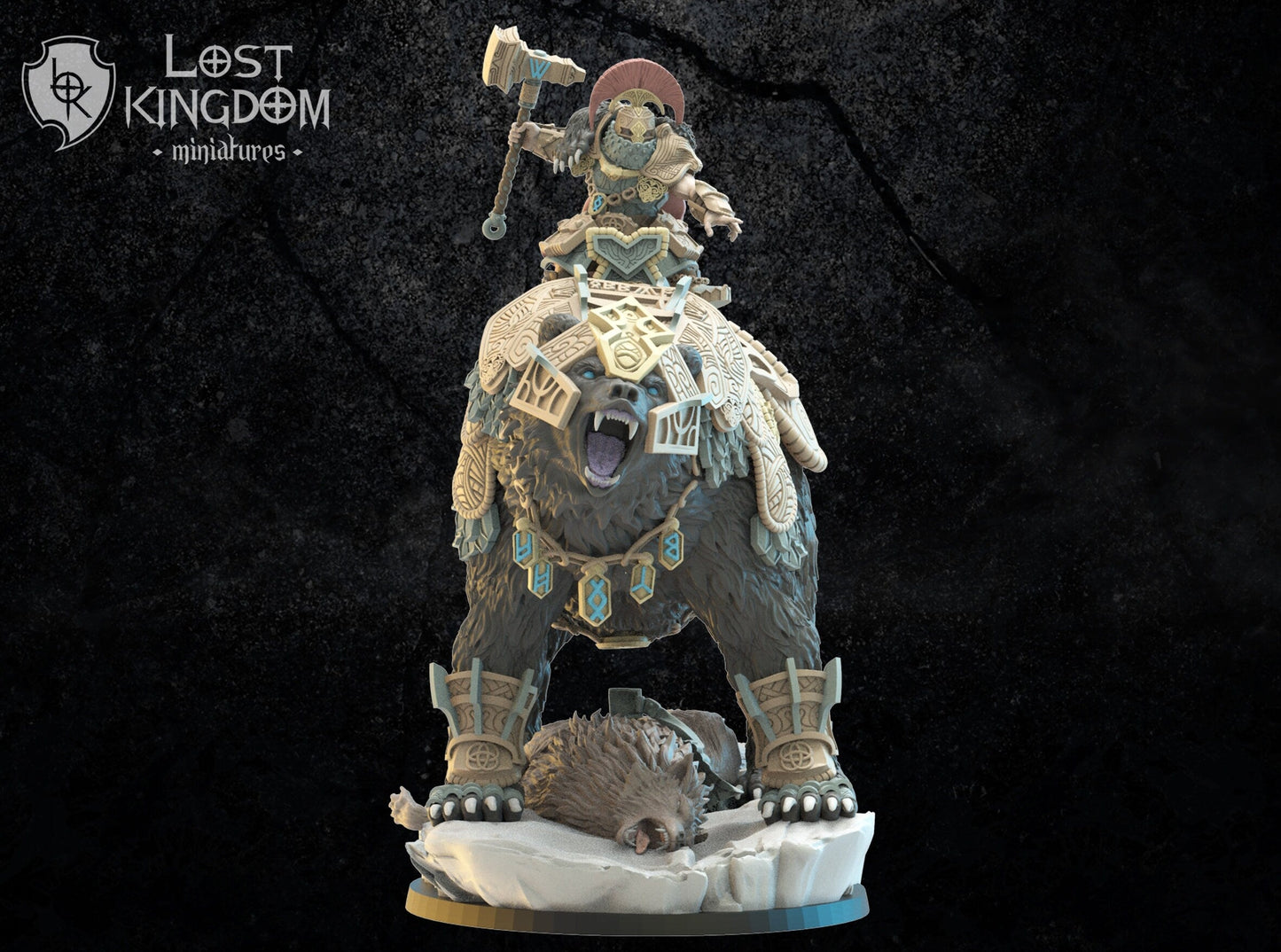 Boffar, Bjorn Commander on Warbear Resin Boss Miniature alternate view 3