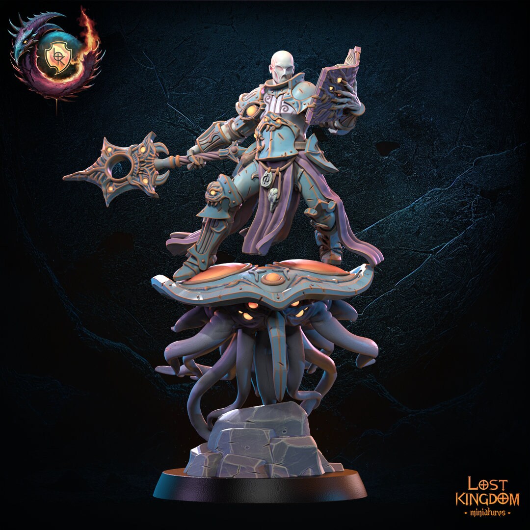 Sorcerer on Tentadisk Resin Boss Miniature alternate view 3