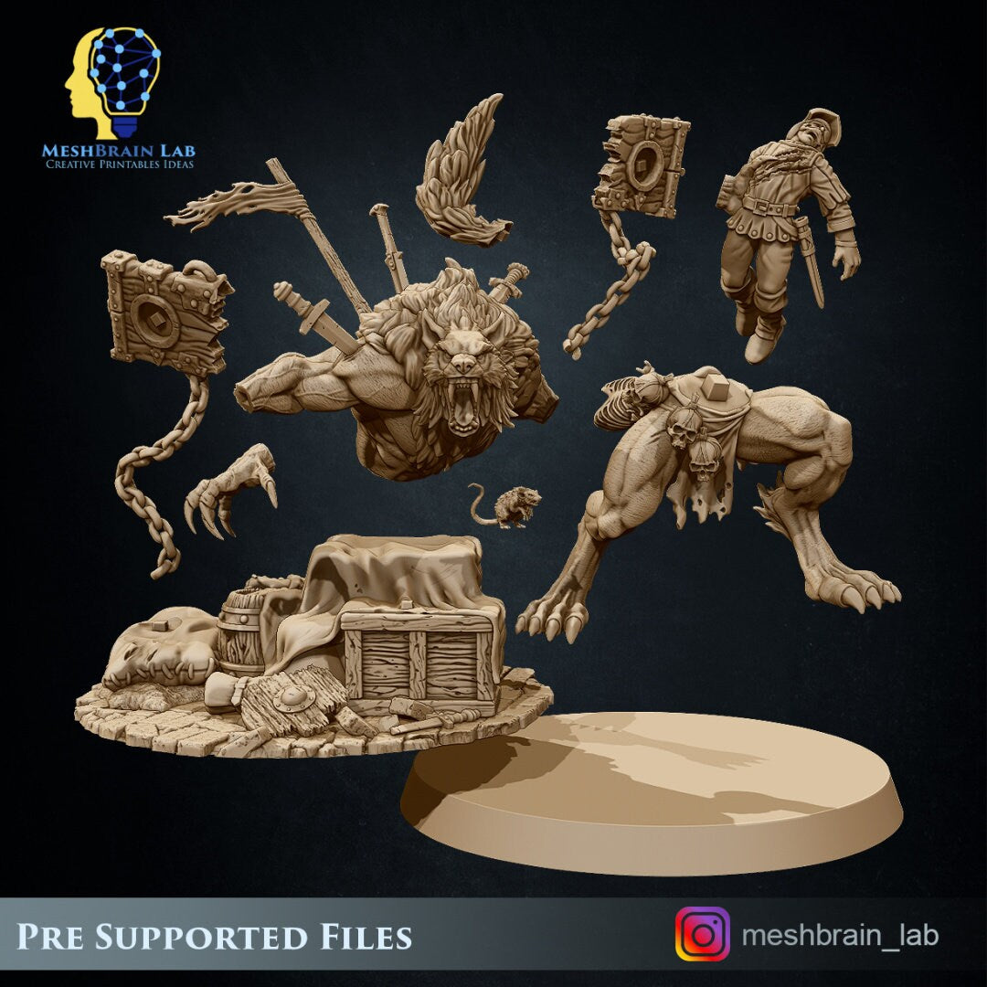 Monstrous Werewolf Resin Miniature Figure alternate view 5