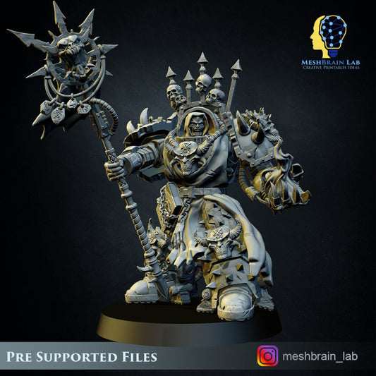 Doom Marine Sorcerer Resin Miniature Figure alternate view 2