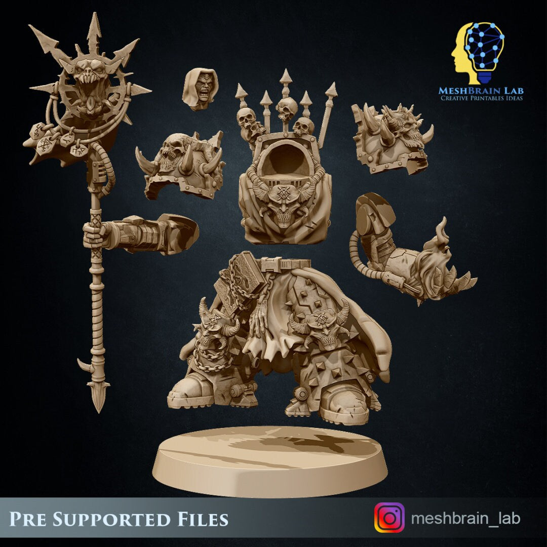 Doom Marine Sorcerer Resin Miniature Figure alternate view 5