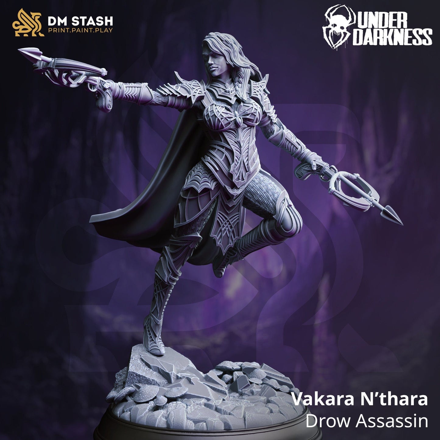 Drow Assassin Resin Miniature Figure product image