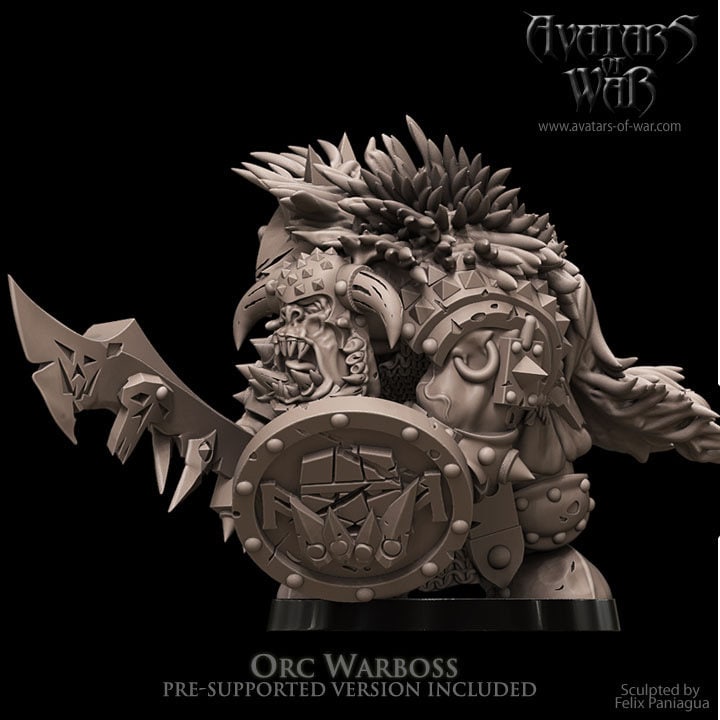 Black Orc Warlord Resin Boss Miniature alternate view 5
