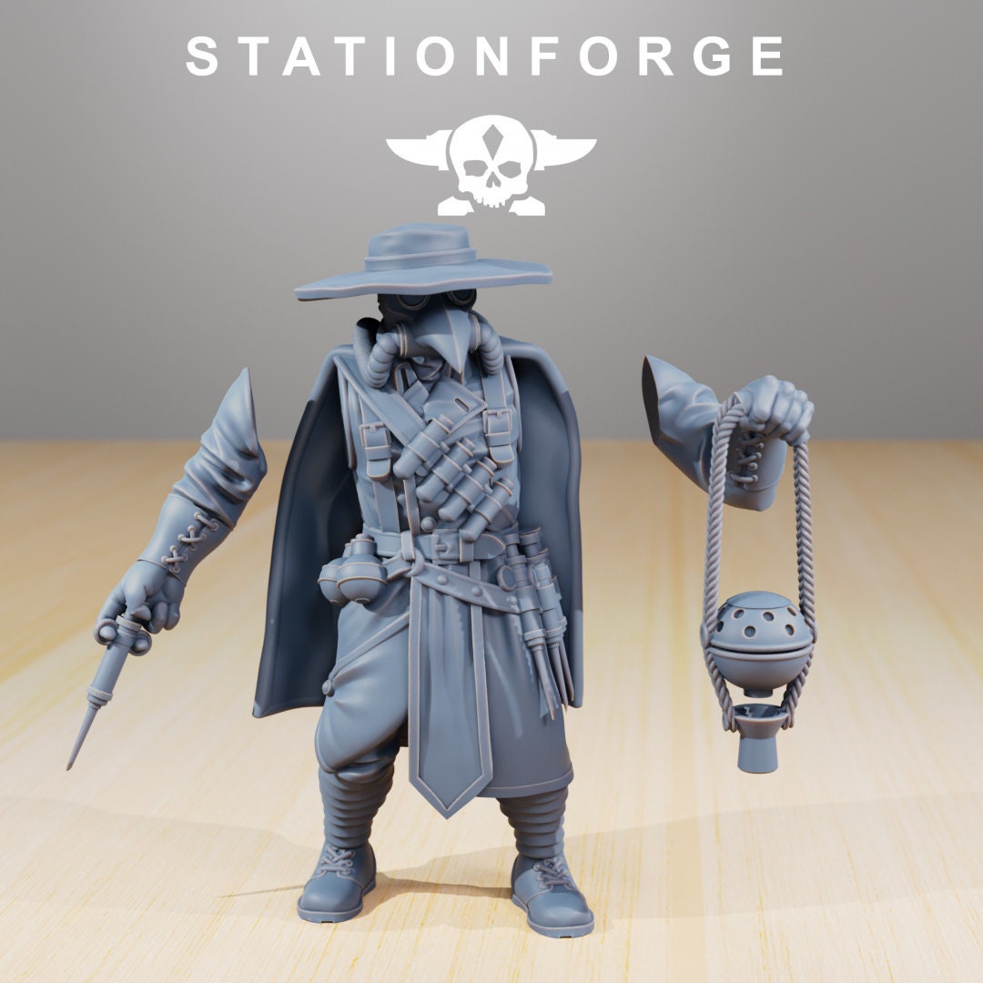 GrimGuard Plague Doctor Resin Miniature Figure alternate view 2