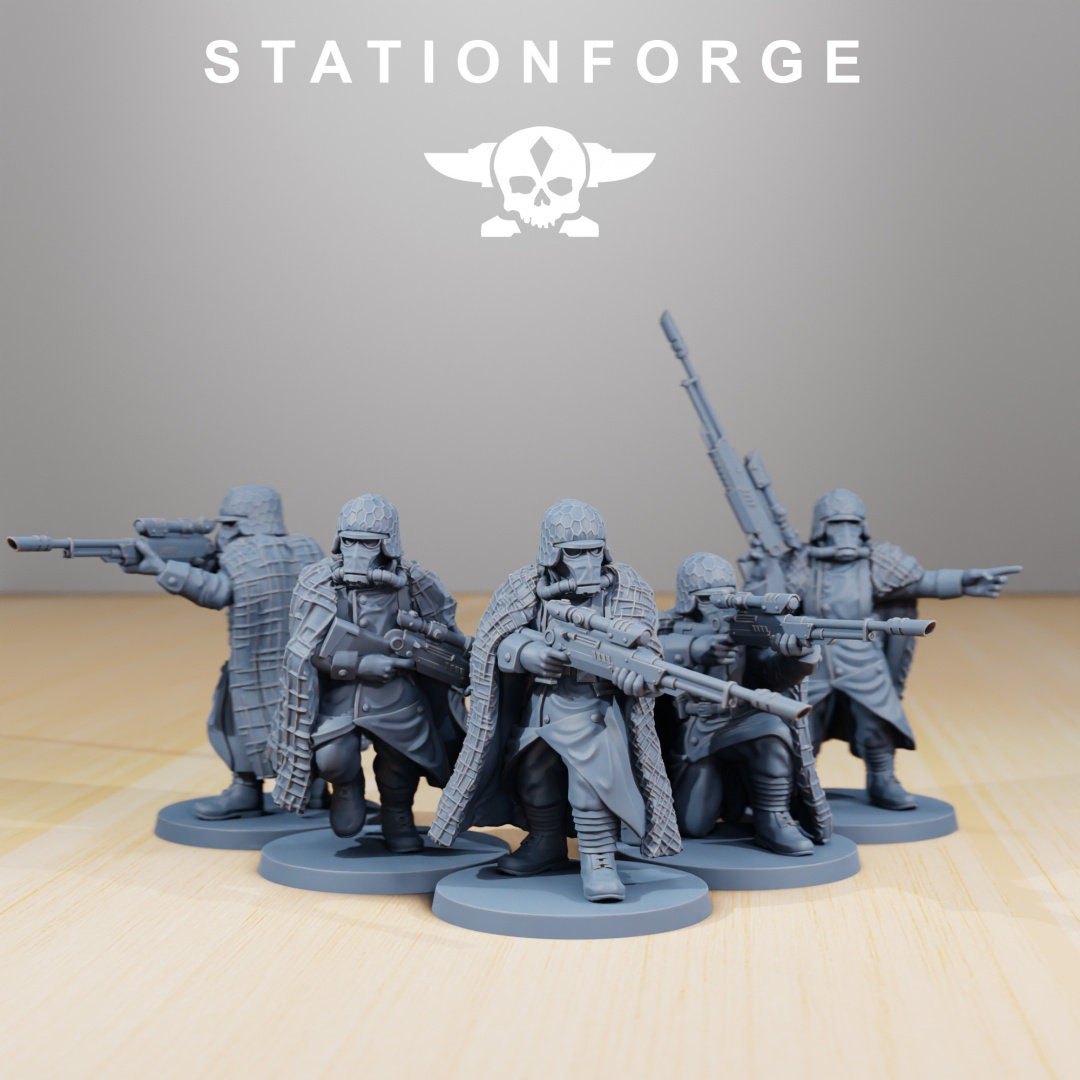 GrimGuard Snipers Resin Miniature Figure alternate view 3