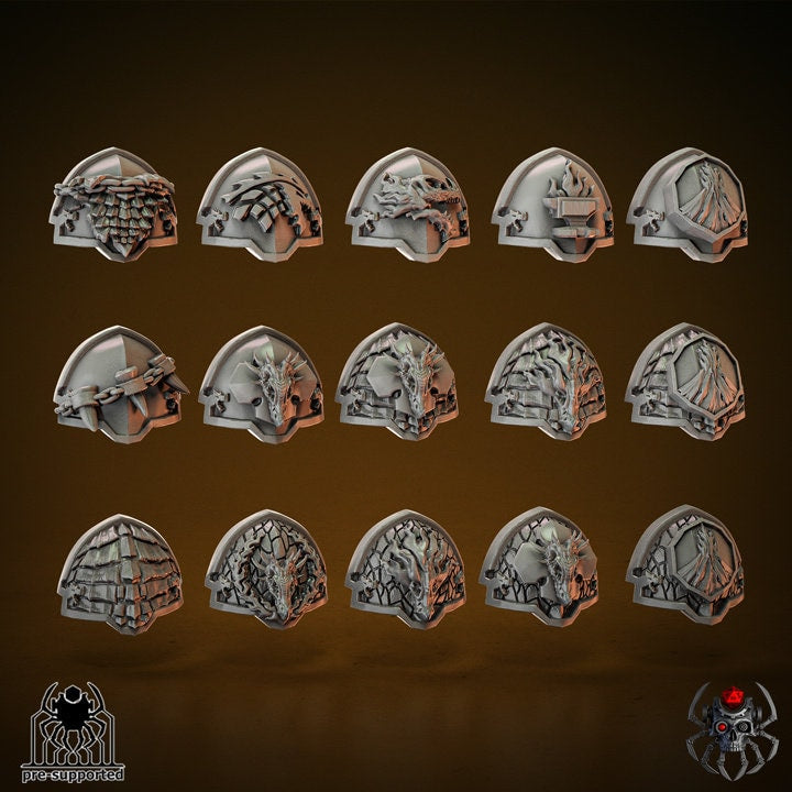 Heavy Armor Flame Lizard Shoulders x15 Resin Upgrade Parts product image
