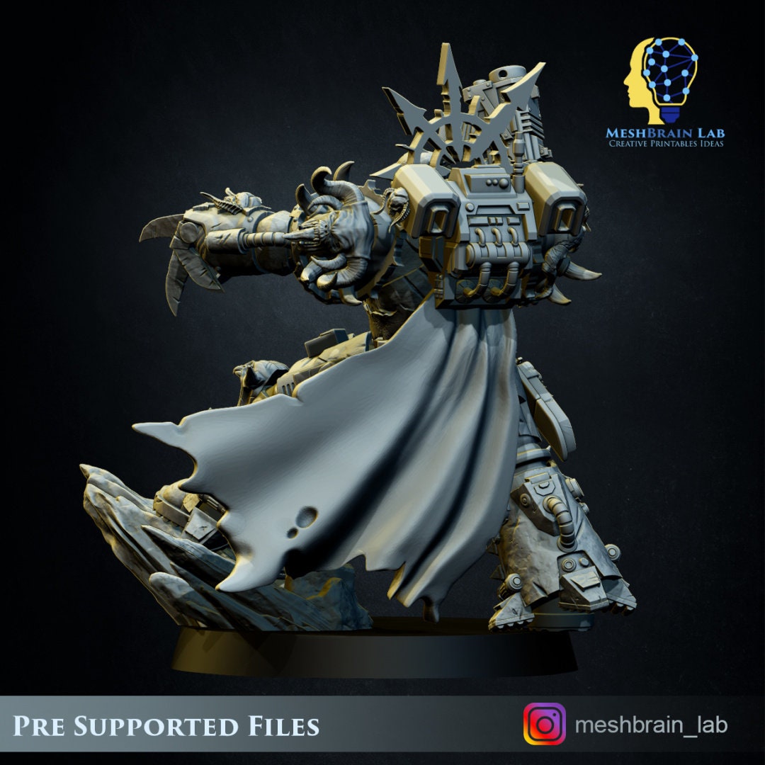 Doom Marine Commander Resin Boss Miniature alternate view 4