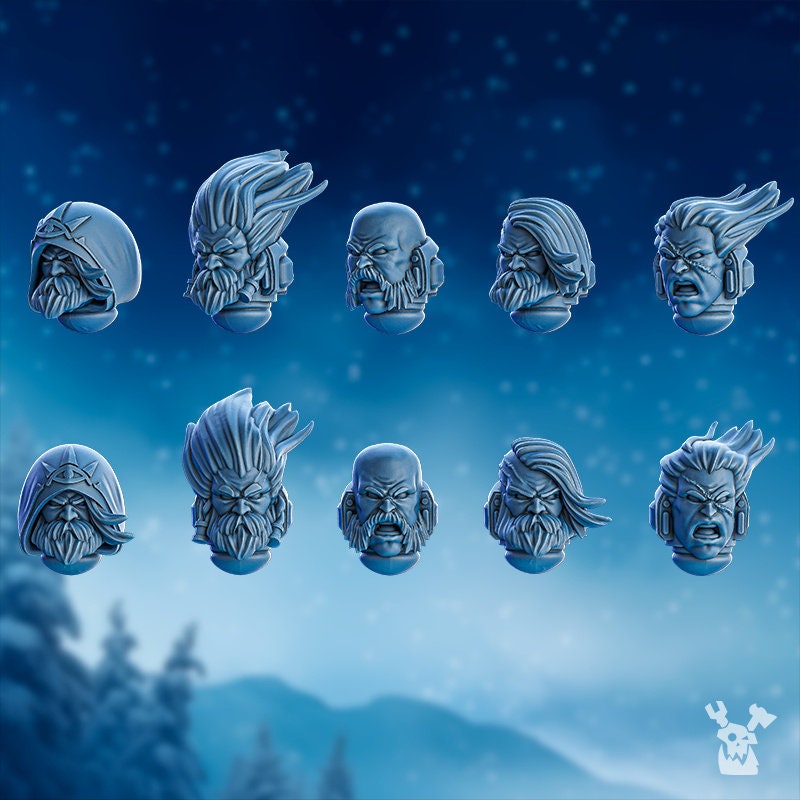 Stormbringer Commander Heads x10 Resin Upgrade Parts alternate view 2